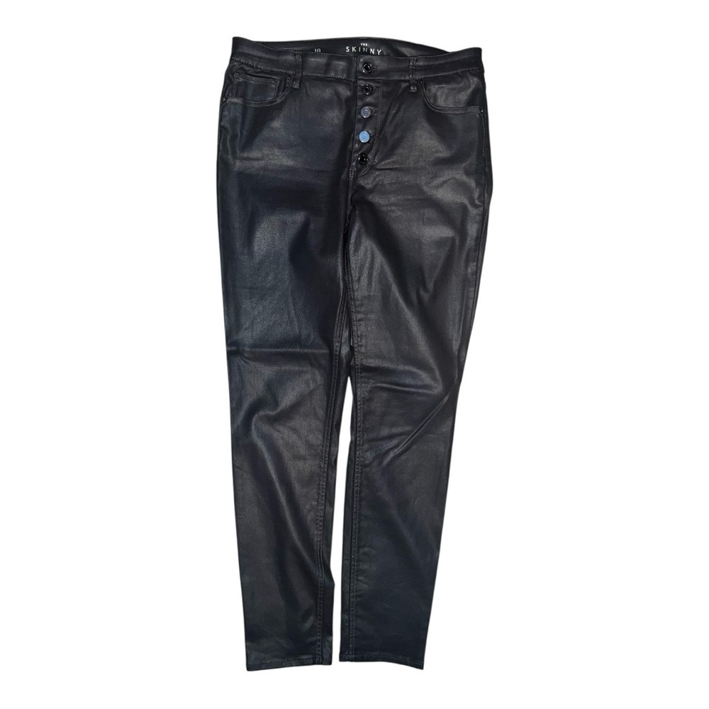 White House Black Market High Rise Brown Coated Denim Size 10 EUC button fly